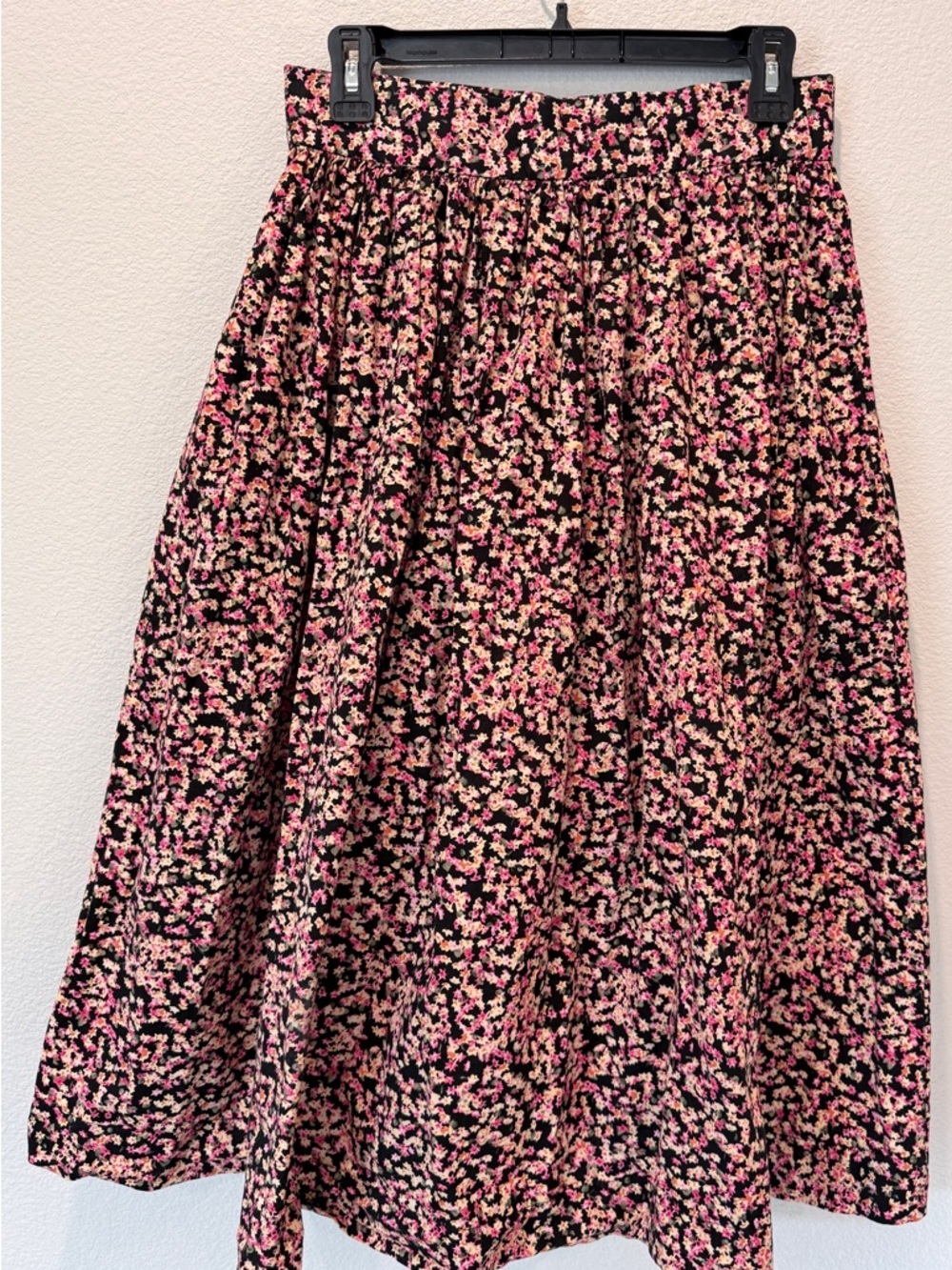 H&M Moody Floral Midi Skirt US8 Ditsy Print Cottagecore Whimsigoth A-Line Cotton - Picture 4 of 9